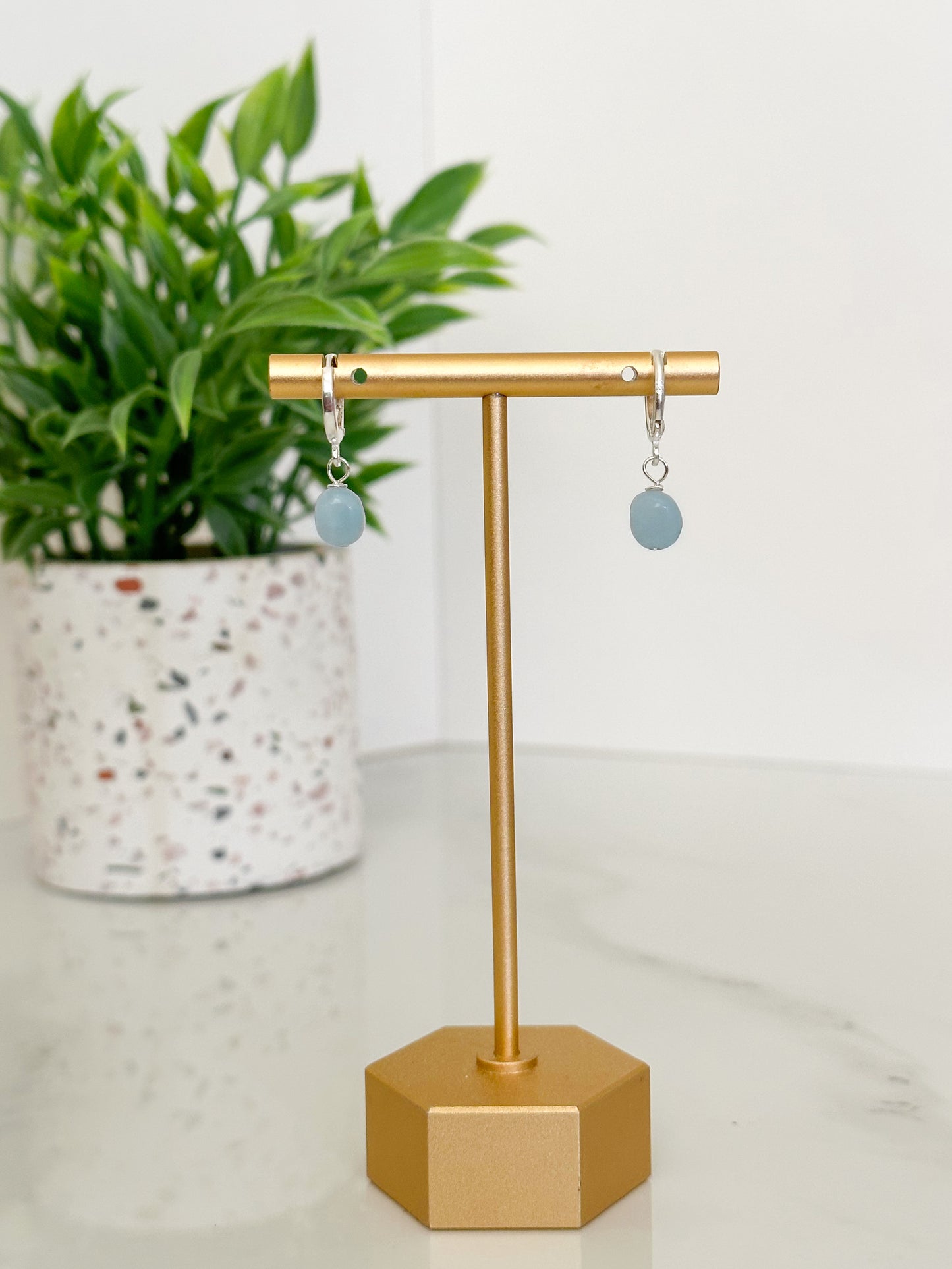Amazonite Huggie Earrings