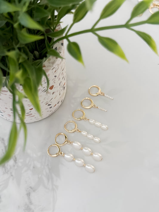 Small Tiered Pearl Earrings