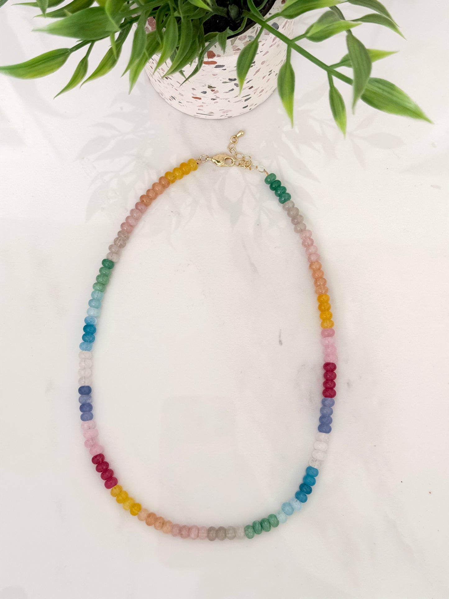 Pastel Rainbow Beaded Necklace