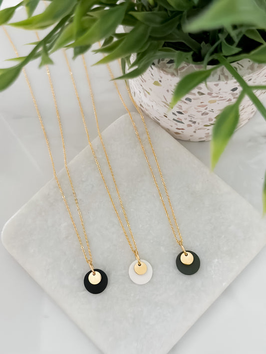 Clay and Metal Necklace