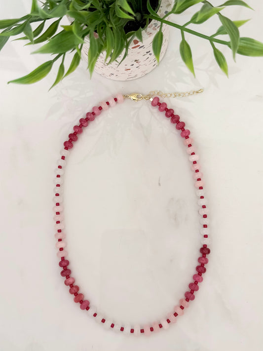 Pinks Beaded Necklace