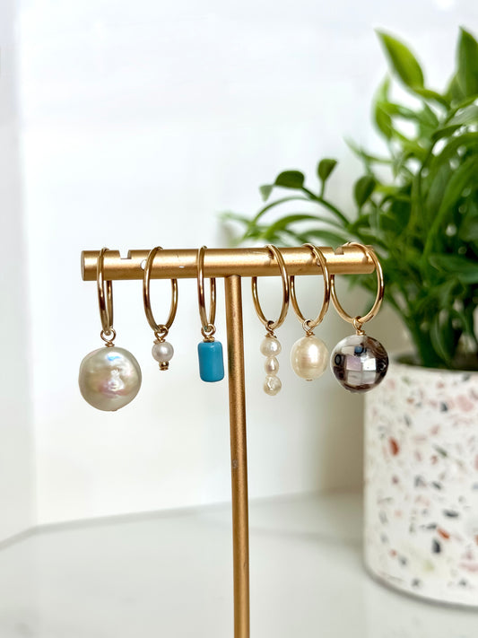 Hoop and Charm Earrings