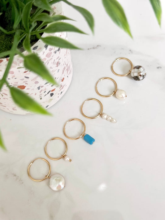 Hoop and Charm Earrings