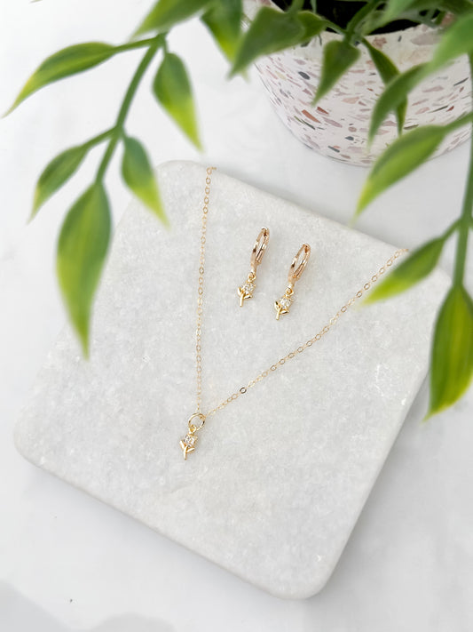 Tulip Necklace or Earring (Gold Filled)