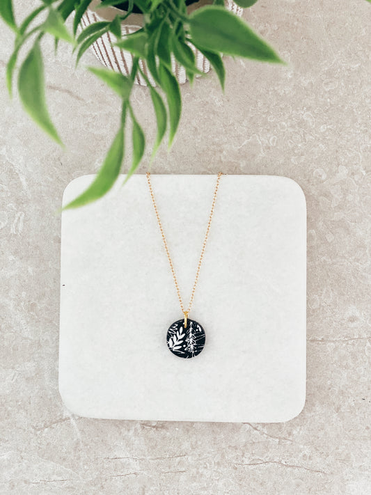 Black Floral Necklace