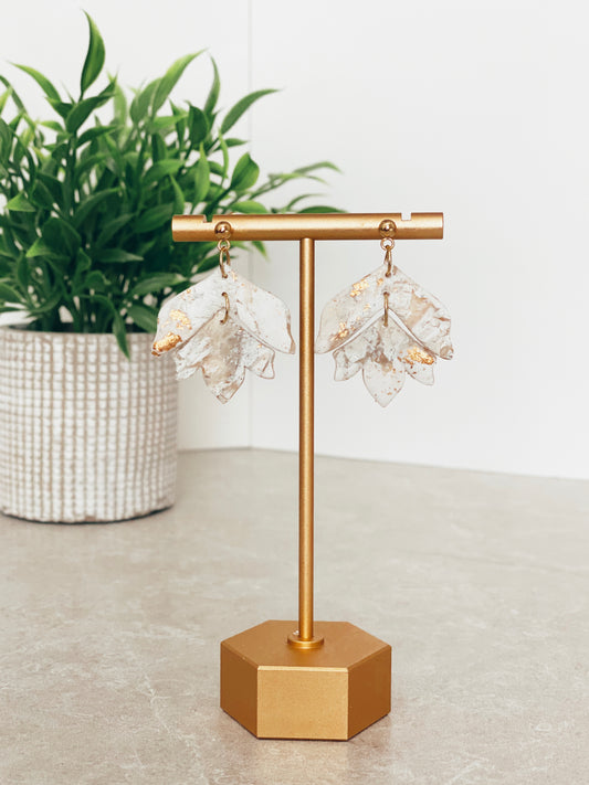 White and Gold Marbled Midi Adaline