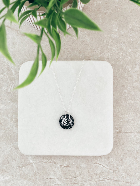 Black Floral Necklace