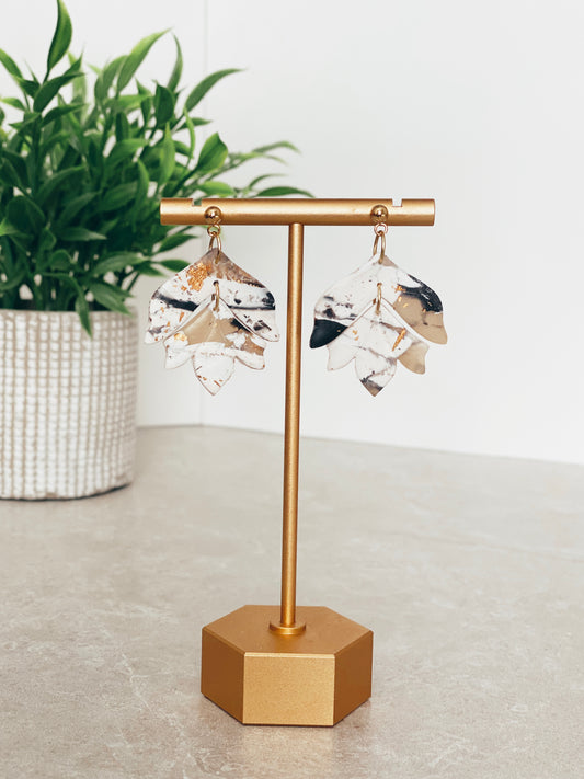 Black and Gold Marbled Midi Adaline