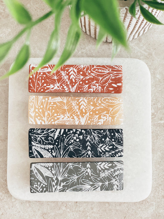 Terracotta Floral Barette