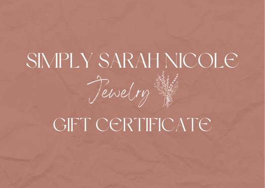Simply Sarah Nicole Jewelry Gift Card