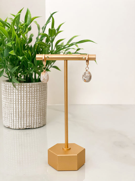 Gold Filled Clay Bead Huggies